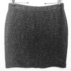 EUC LOFT Rose patterned stretchy pencil skirt